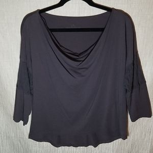 L UK style dark grey blouse